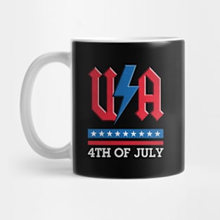 4th of july USA rock n roll thunder lightning style Mug